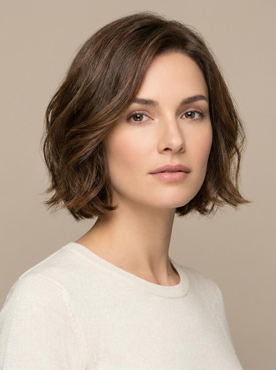 Eleganter Kurzhaarschnitt mit weichen Konturen - moderne Kurzhaarfrisur für Damen